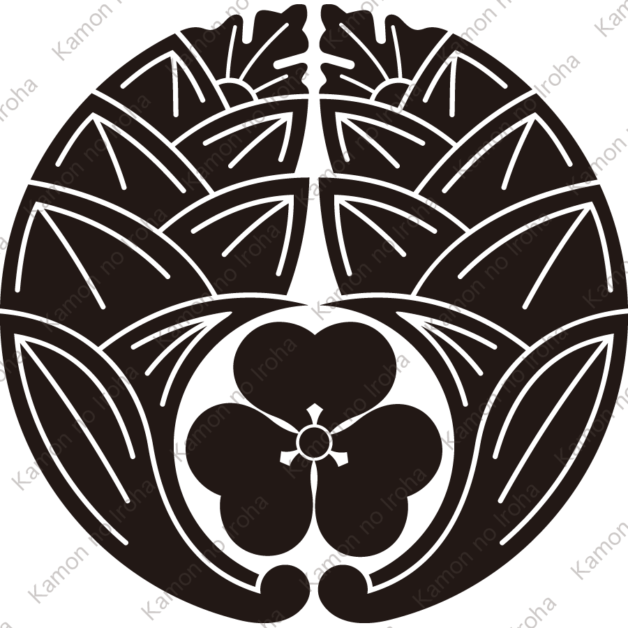 抱き茗荷に片喰紋