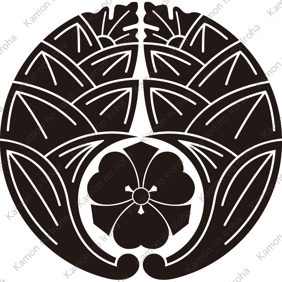 抱き茗荷に剣片喰紋