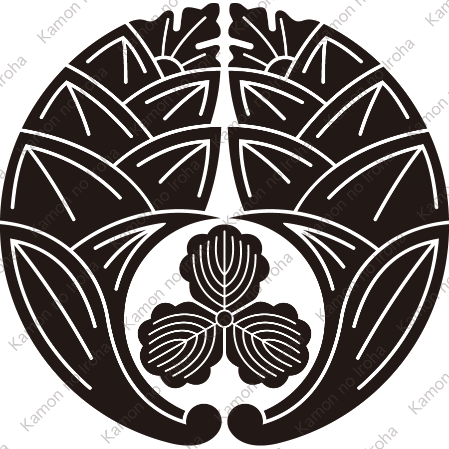 抱き茗荷に三つ柏紋
