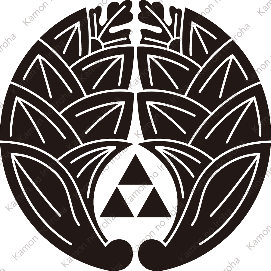 抱き茗荷に三つ鱗紋