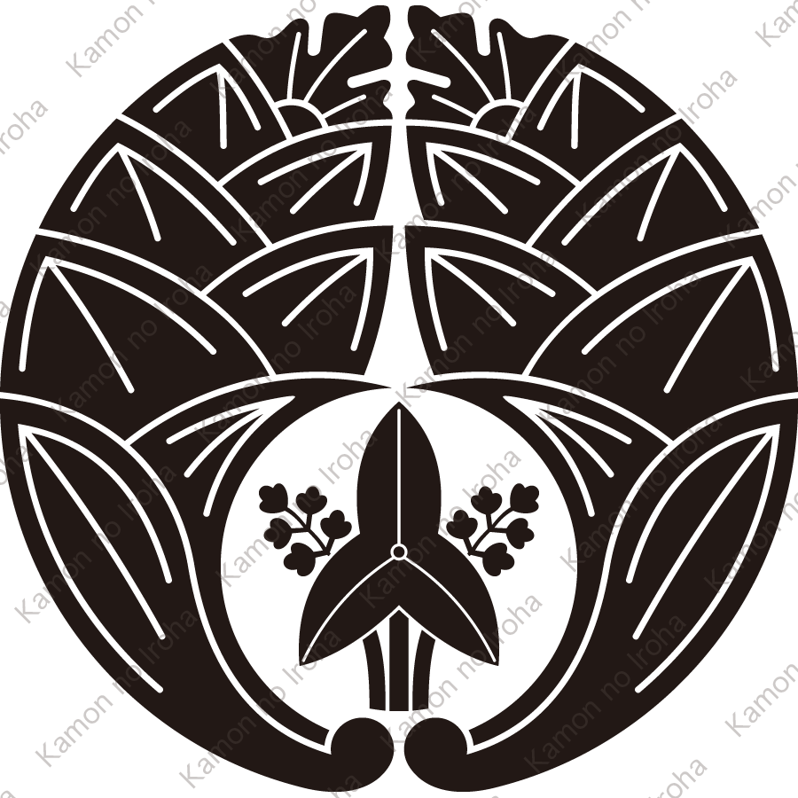 抱き茗荷に立ち沢瀉紋