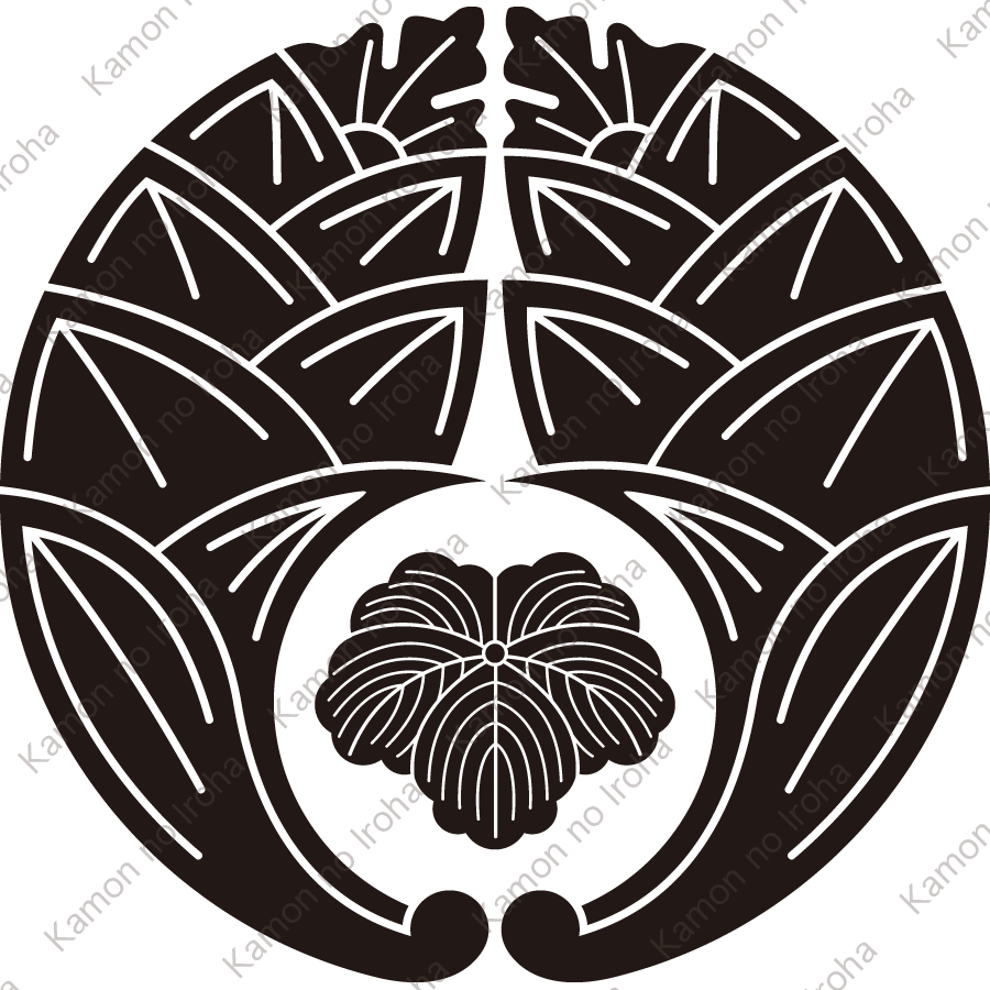 抱き茗荷に蔦紋