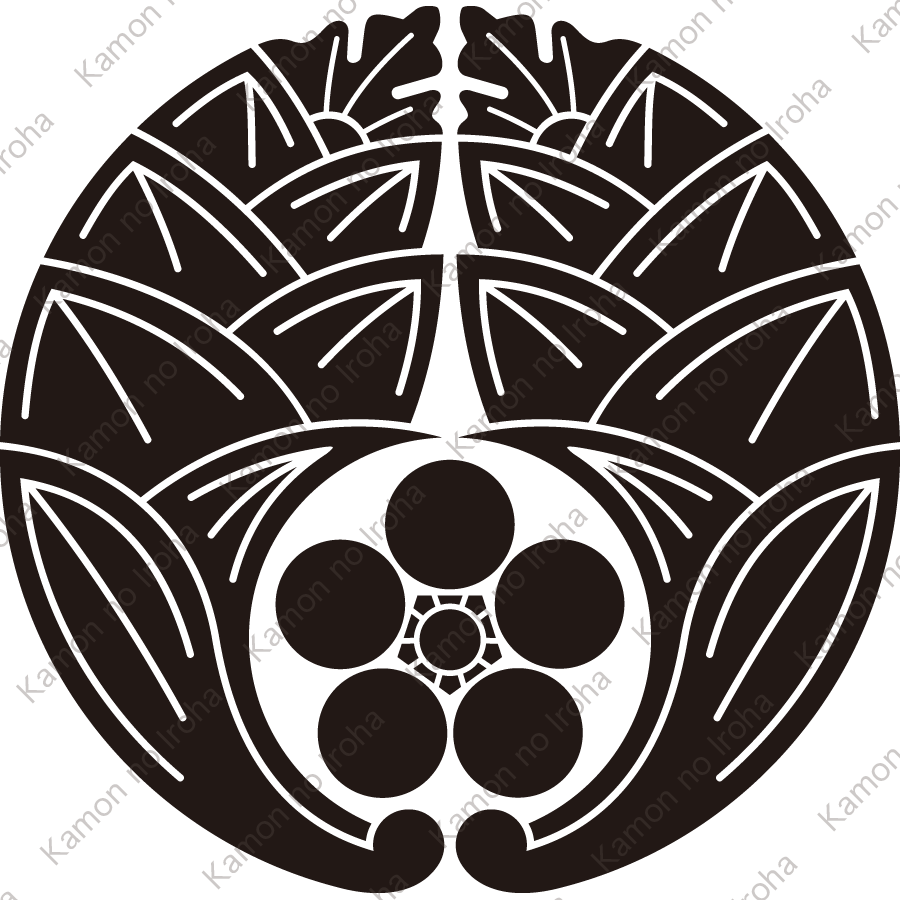 抱き茗荷に梅鉢紋