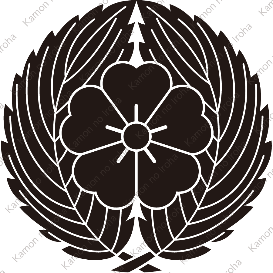 抱き桜葉に桜紋