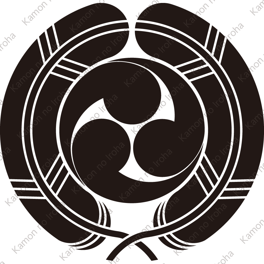 抱き鷹の羽に左三つ巴紋