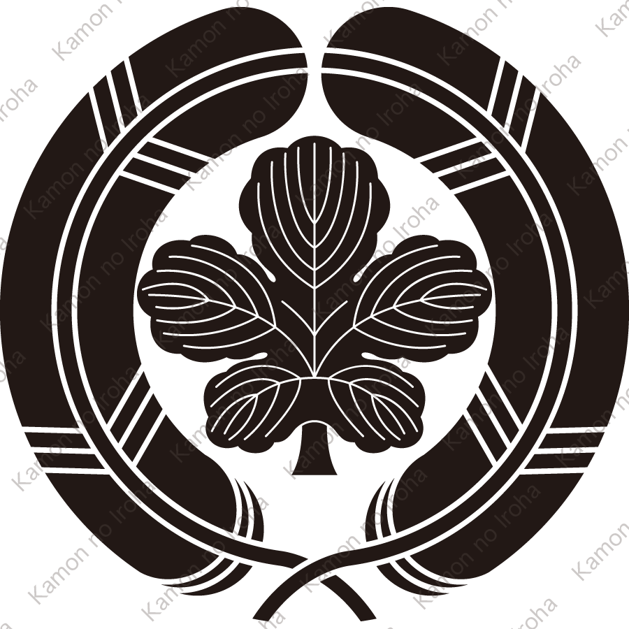 抱き鷹の羽に立ち梶の葉紋