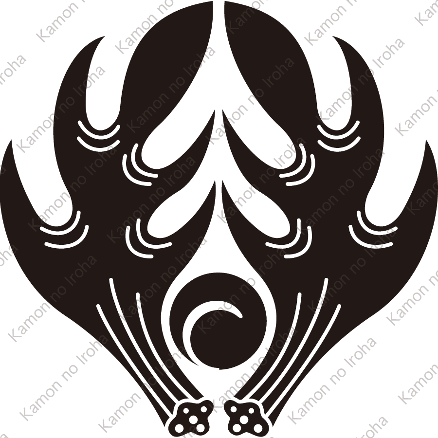 抱き角に一つ巴紋