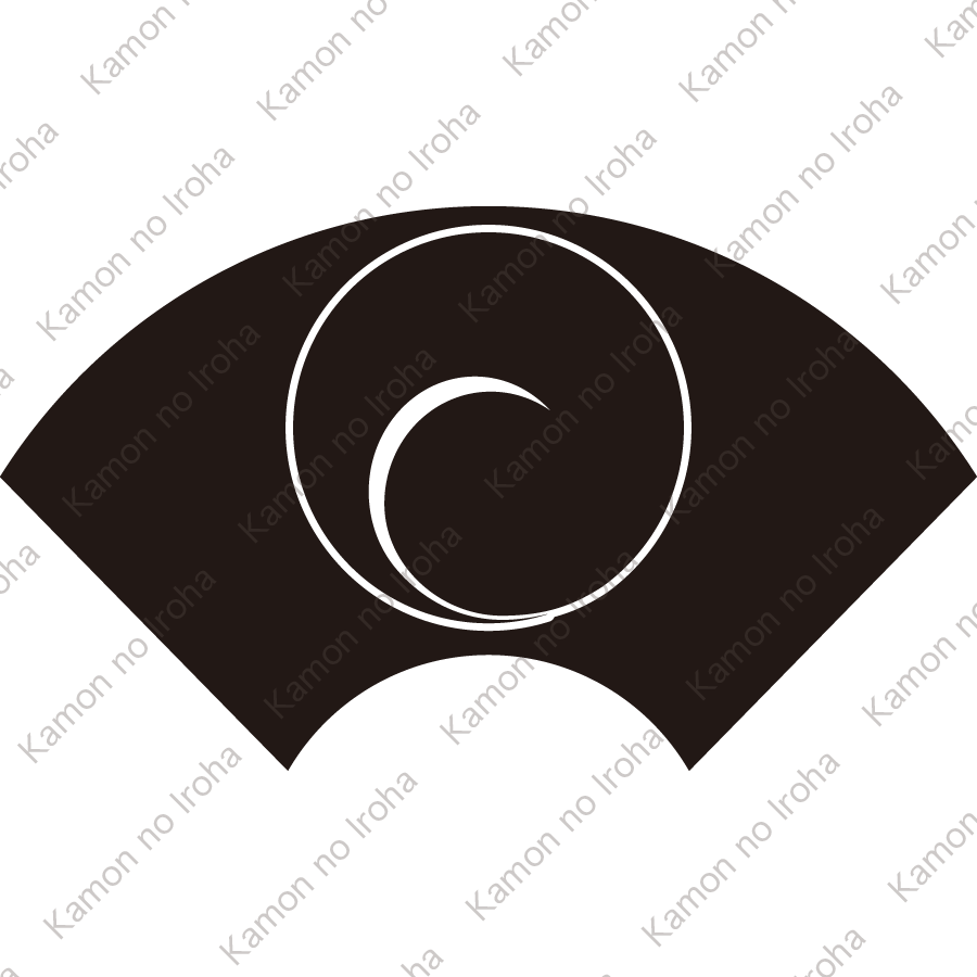 地紙に一つ巴紋