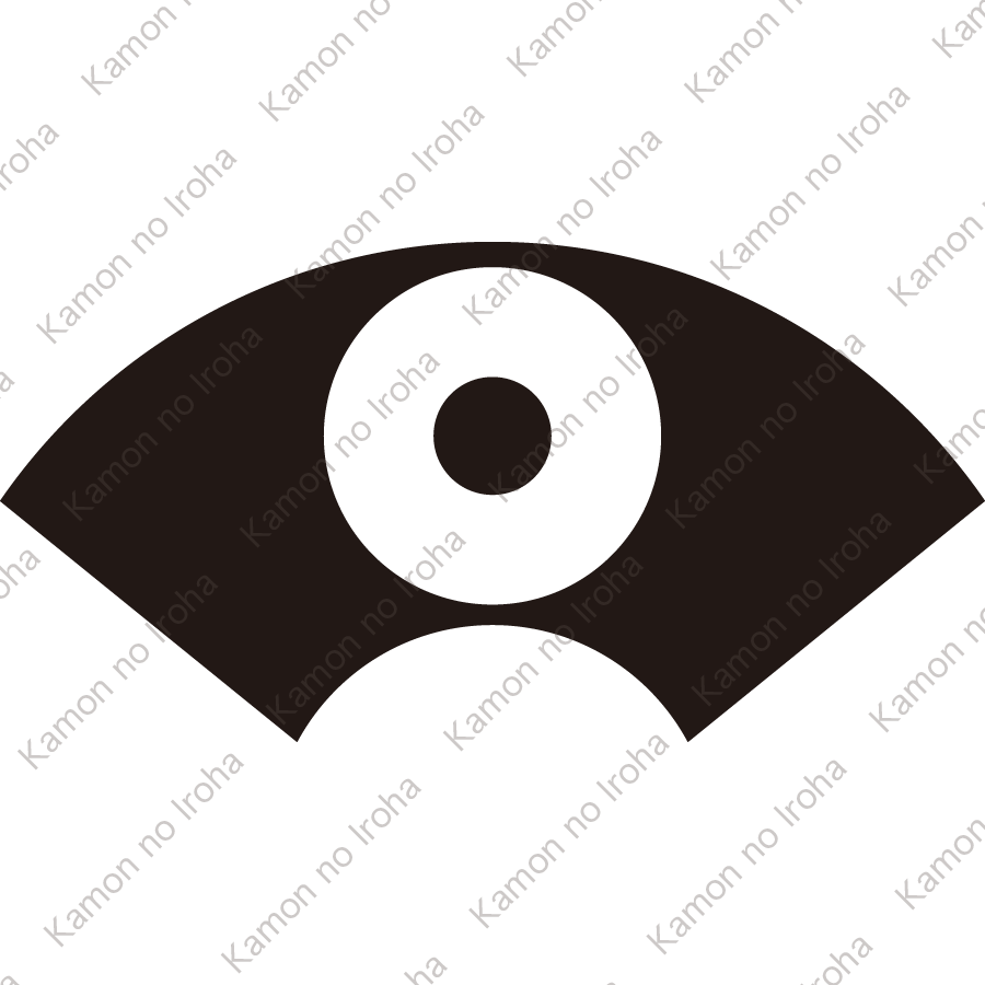 地紙に蛇の目紋
