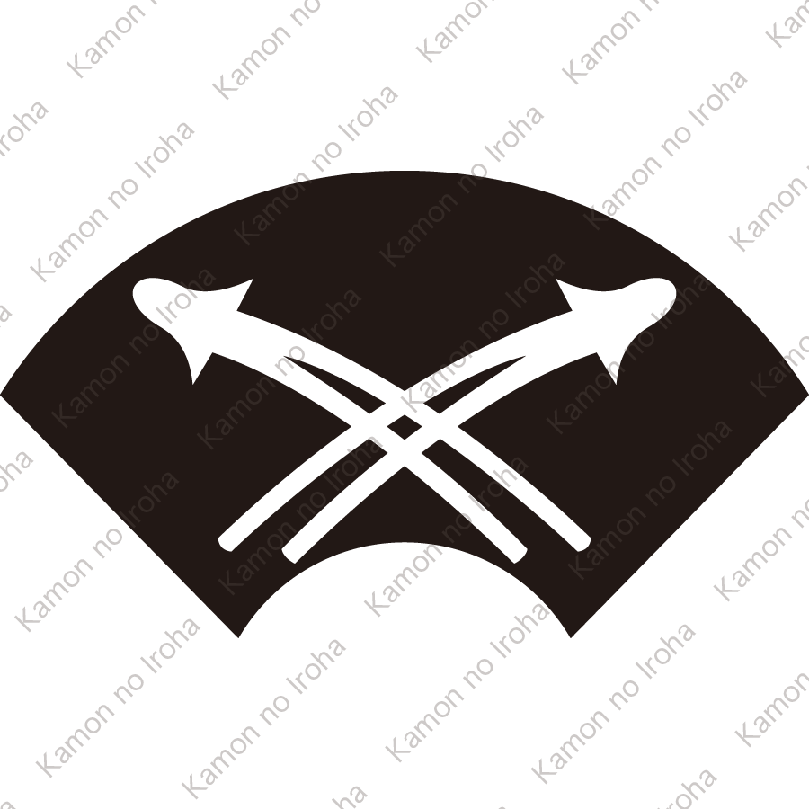 地紙に地抜き違い松葉紋