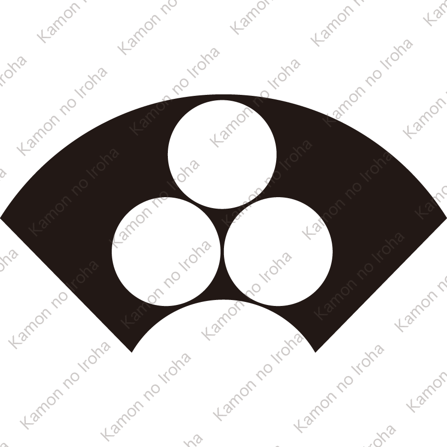 地紙に地抜き三つ星紋