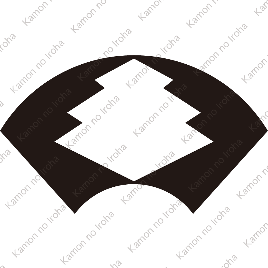 地紙に地抜き三階菱紋