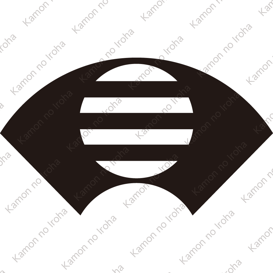 地紙に三つ引き紋