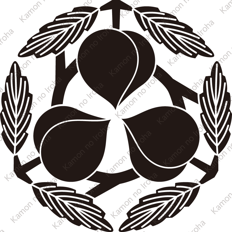 枝葉付き三つ桃紋