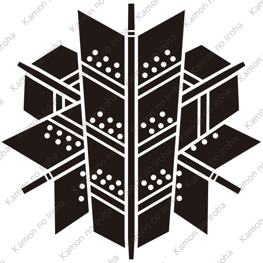 斑入り三つ重ね矢紋