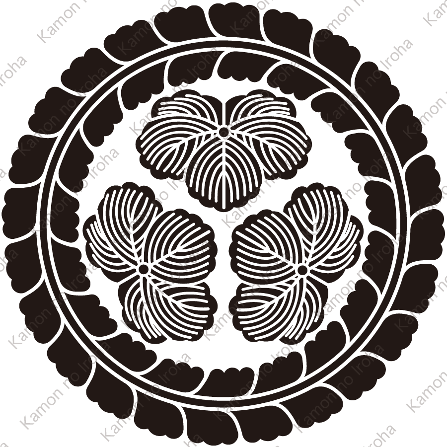 藤輪に尻合せ三つ蔦紋