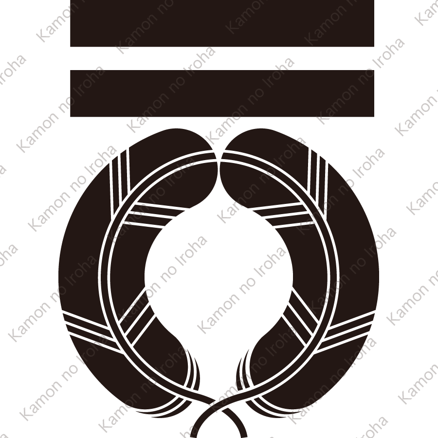 二つ引きに抱き鷹の羽紋