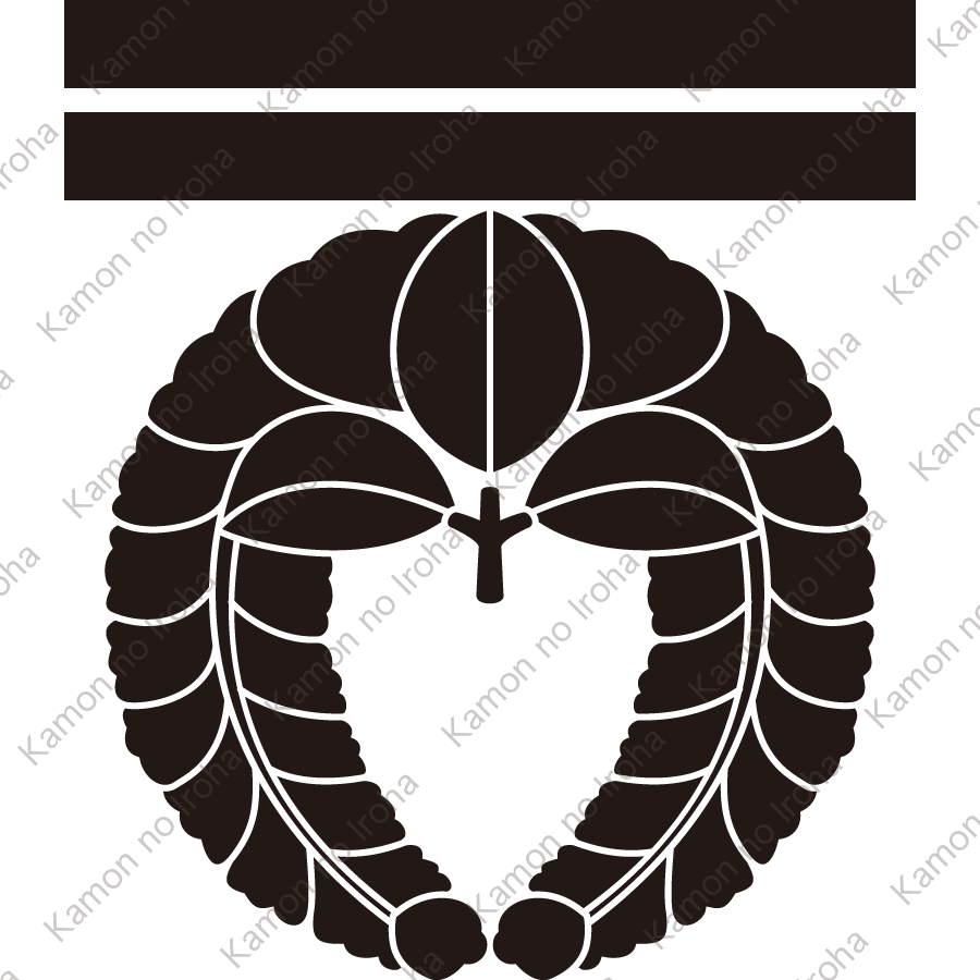 二つ引きに下り藤紋