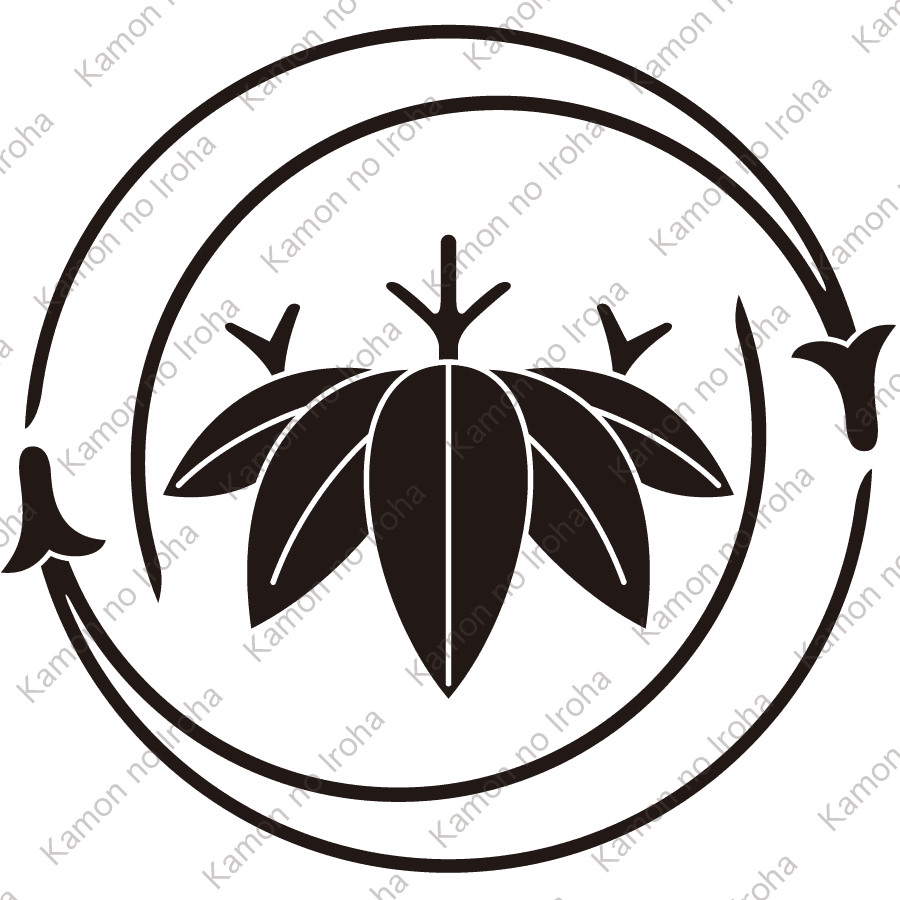 二つ松葉の丸に篠笹紋