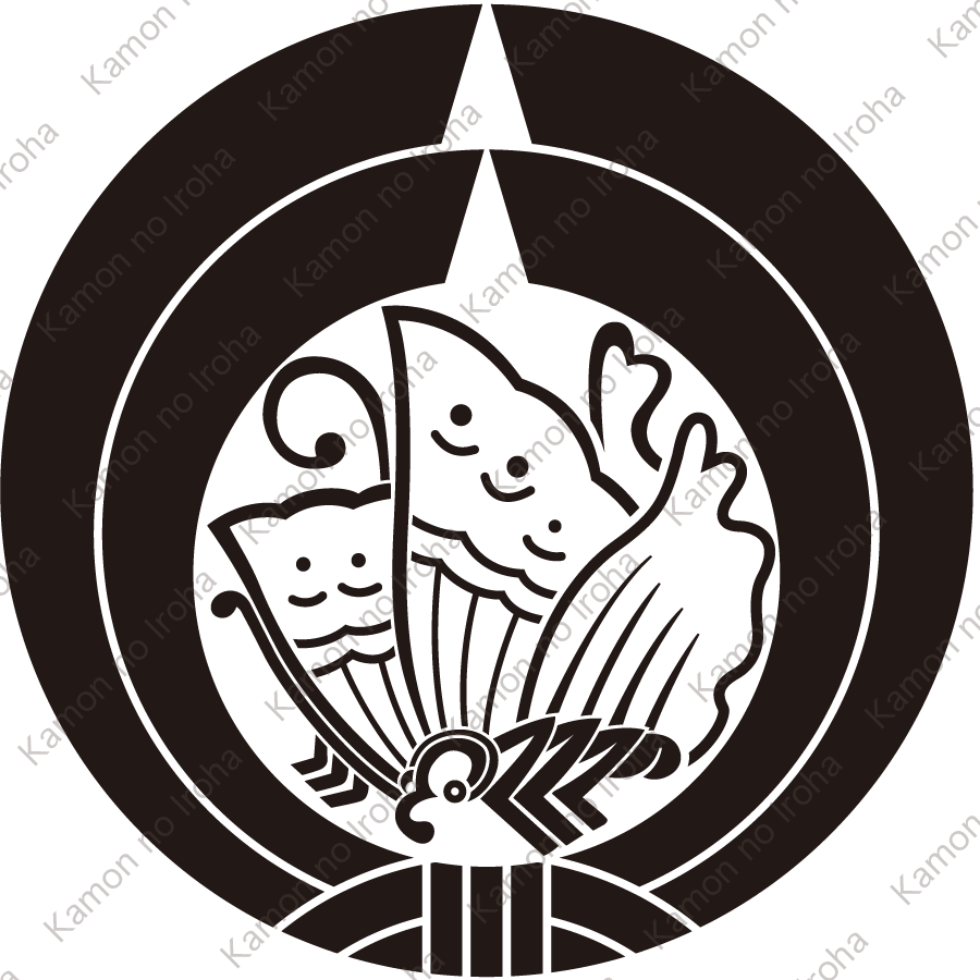 二つ熨斗輪に陰揚羽蝶紋