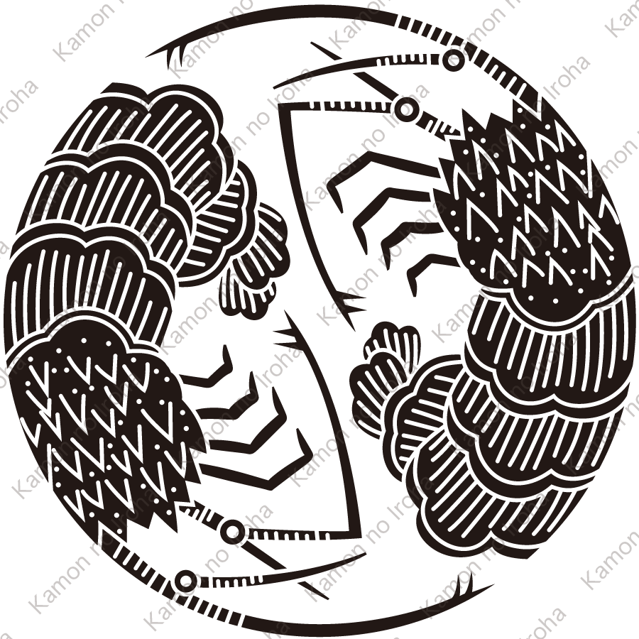 二つ追い海老紋