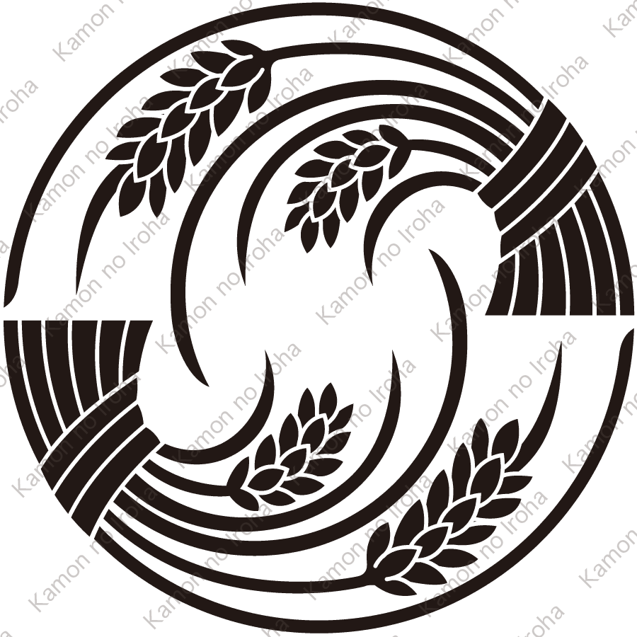 二つ追い稲の丸紋