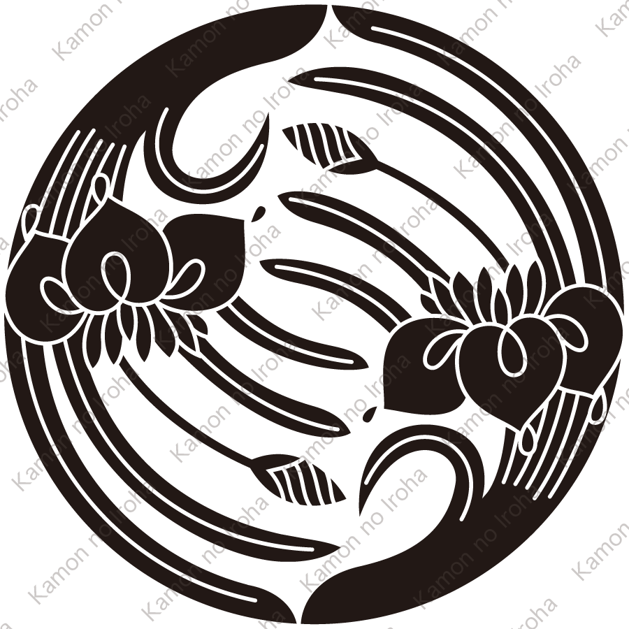 二つ追い杜若紋