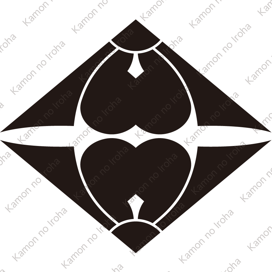 二つ割り剣片喰菱紋