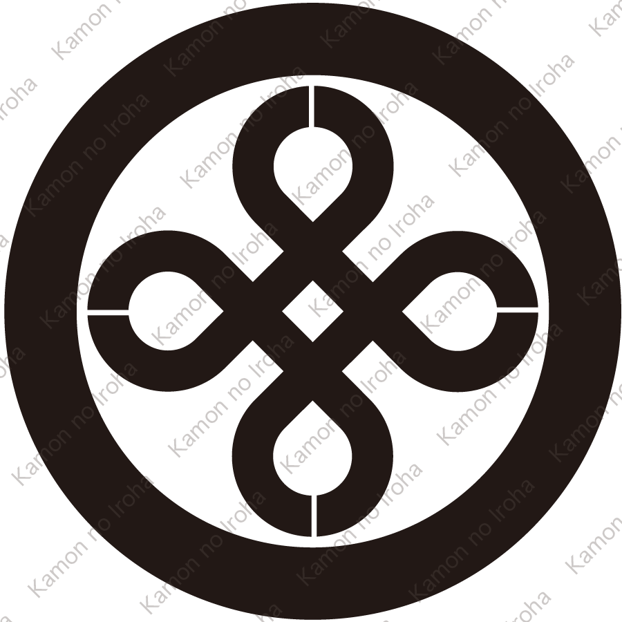 太輪に隅立て結び井筒紋