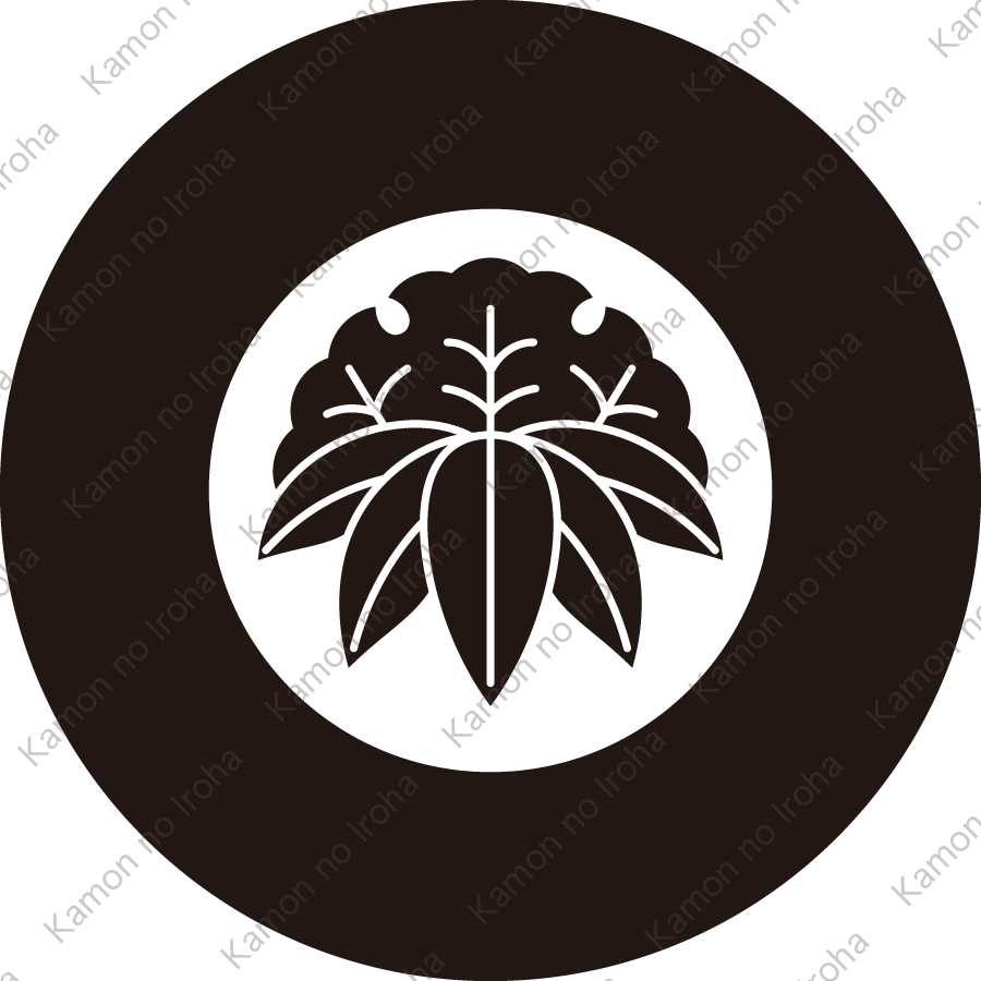 太輪に雪持ち笹紋