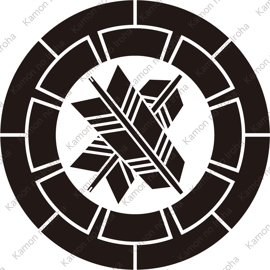 源氏輪に違い矢紋