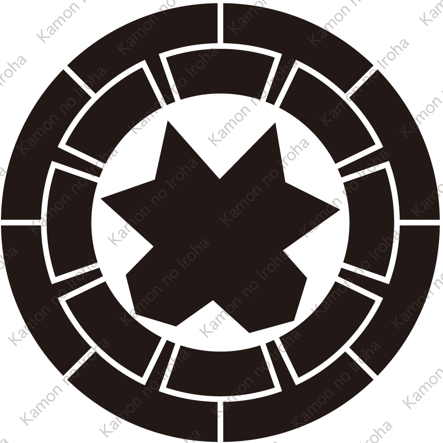 源氏輪に違い矢筈紋