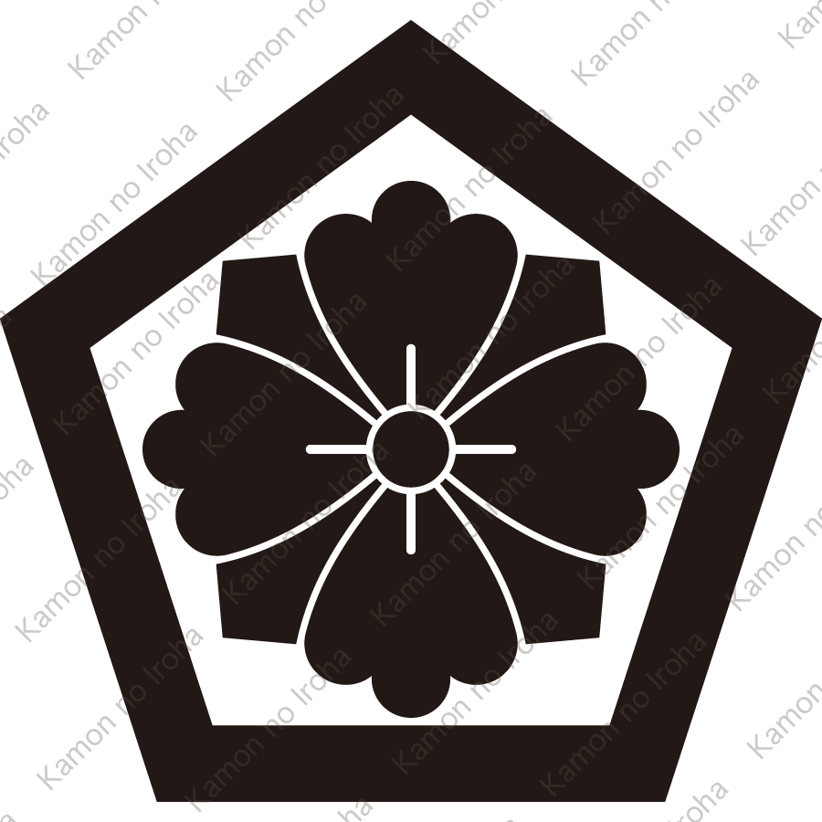 五角に剣花角紋