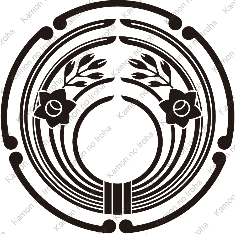 五鐶抱き水仙紋