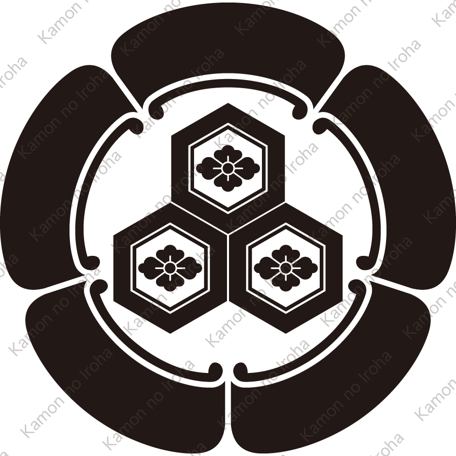 五瓜に三つ盛り亀甲に花菱紋