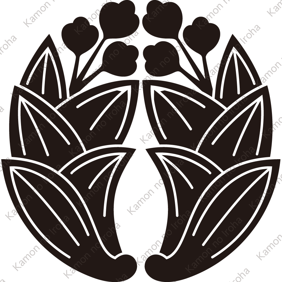 五葉抱き茗荷紋