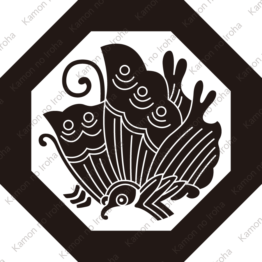 八角に揚羽蝶紋