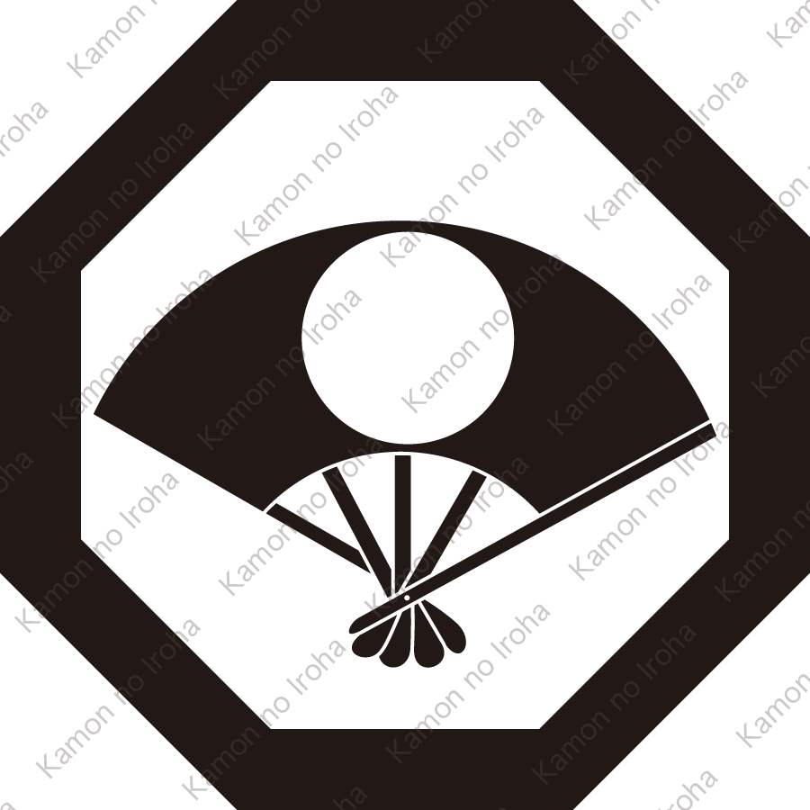 八角に日の丸扇紋