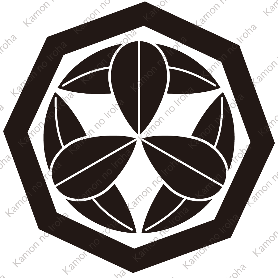 八角に九枚笹紋