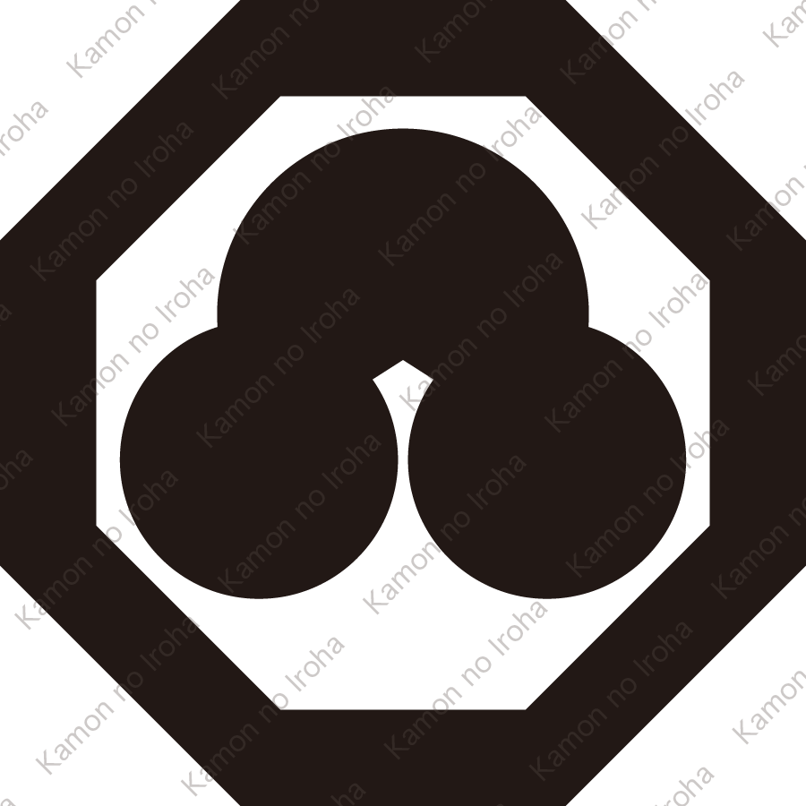 八角に洲浜紋