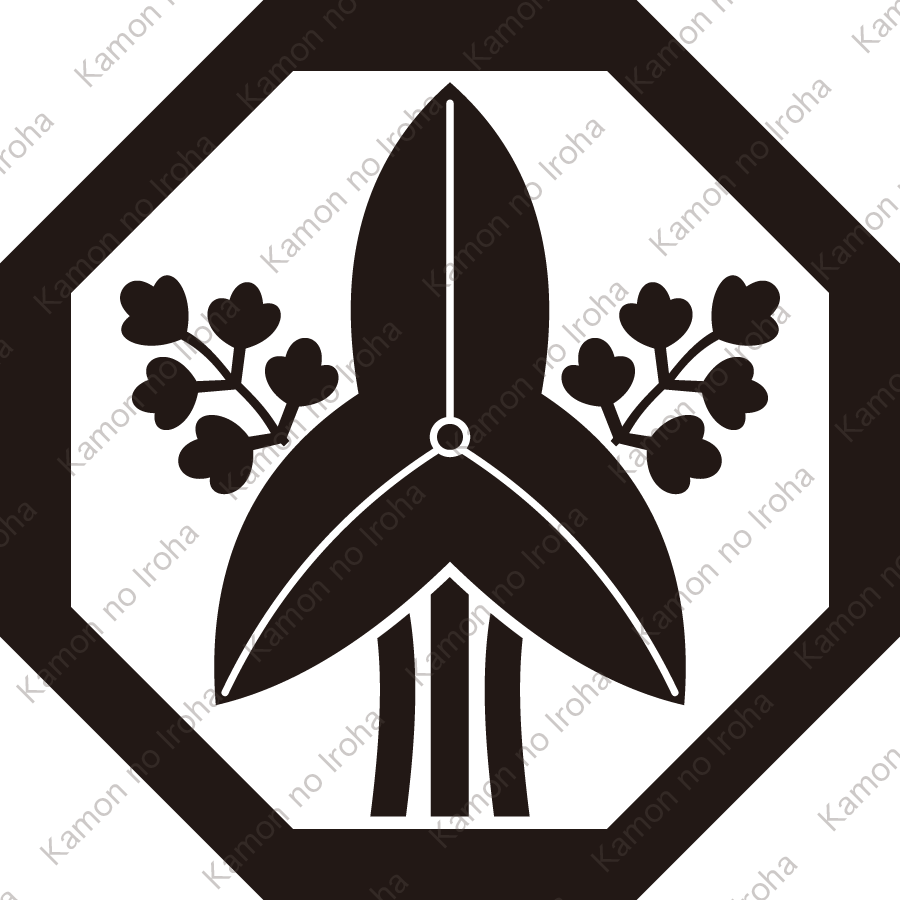 八角に立ち沢瀉紋