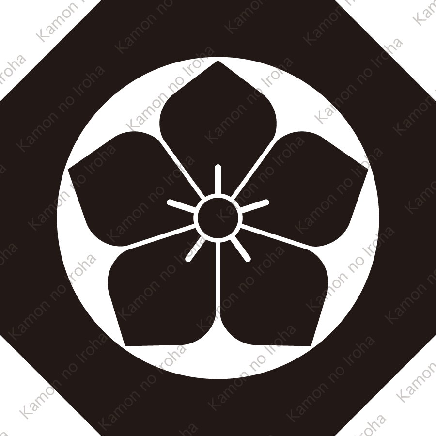 八角鉄砲角に桔梗紋