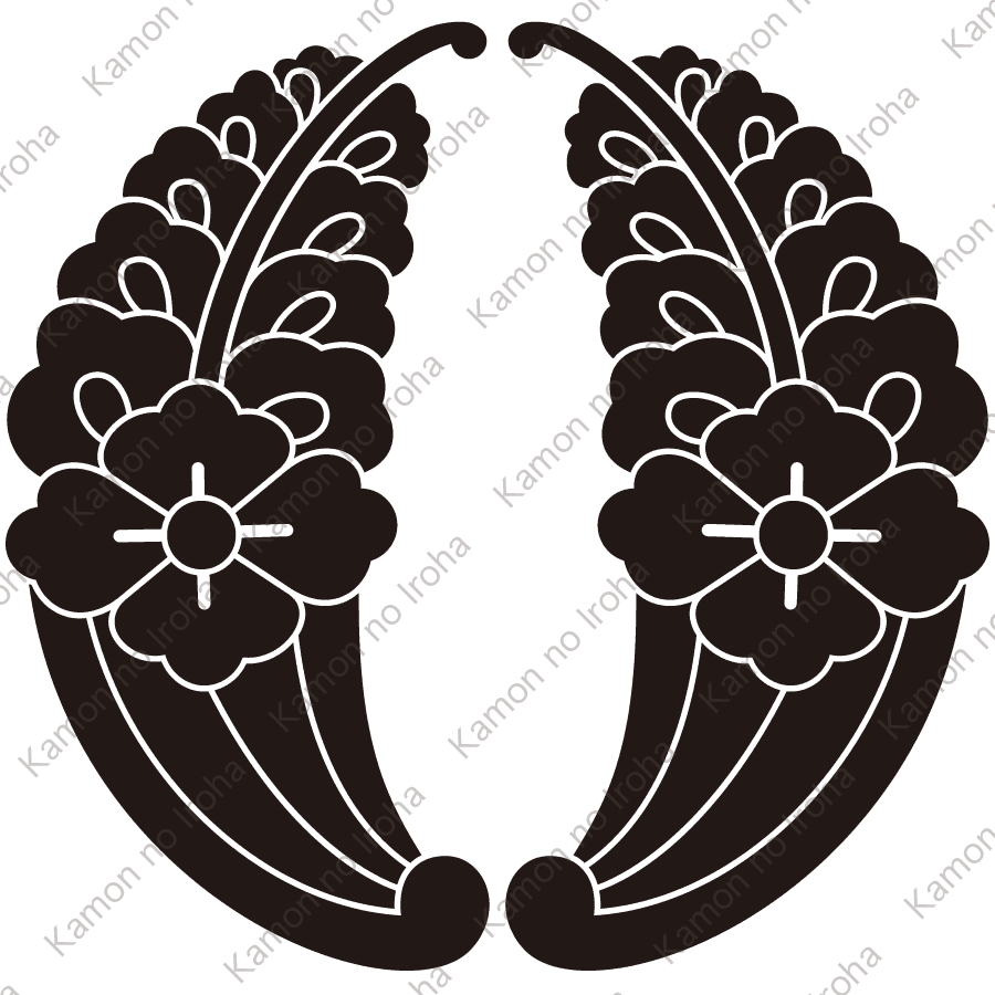 花菱付き抱き杏葉紋