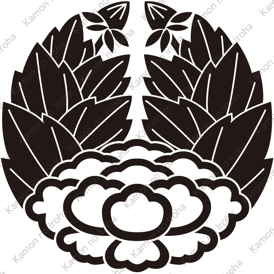 花陰杏葉牡丹紋