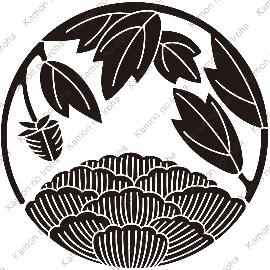 花覗き牡丹の丸紋