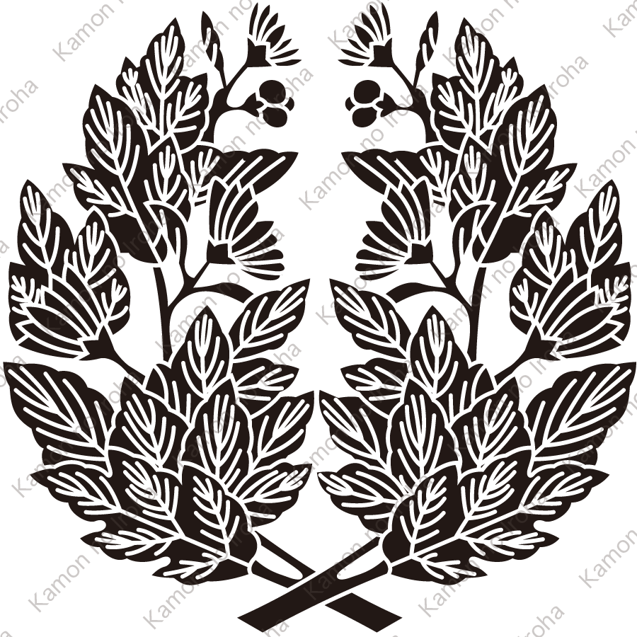 花付き抱き菊の葉紋