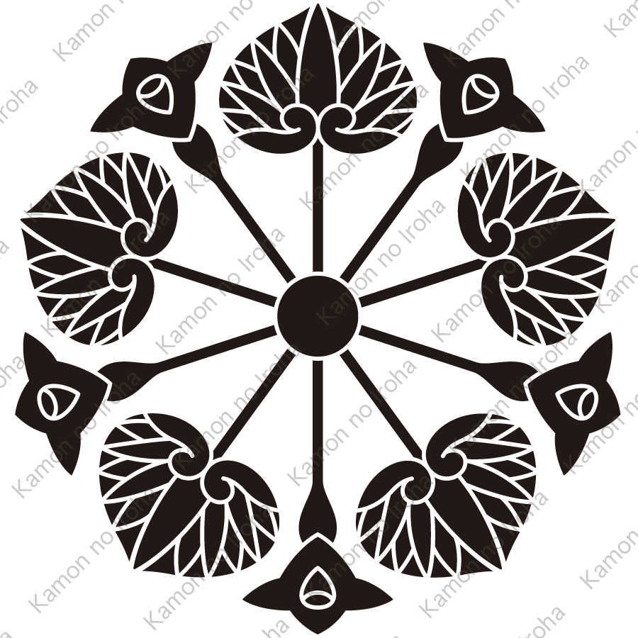 花付き五つ葵紋
