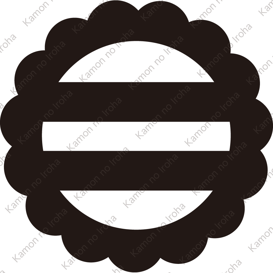 花輪に二つ引き紋