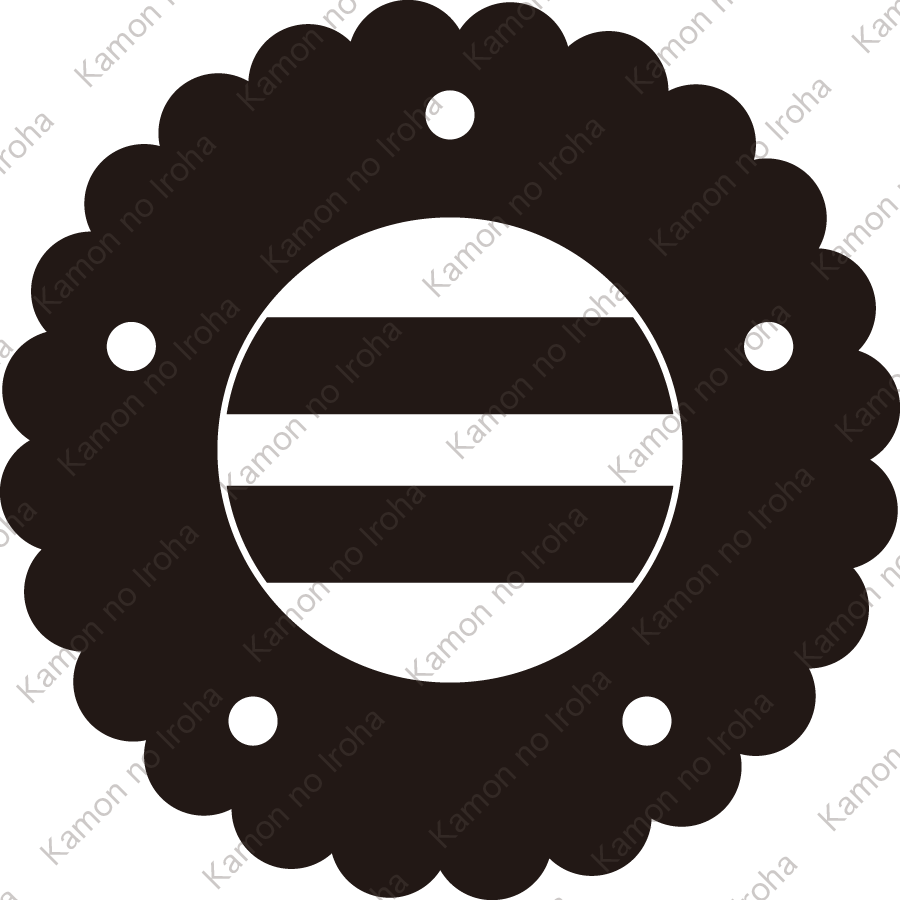 花輪内に二つ引き紋