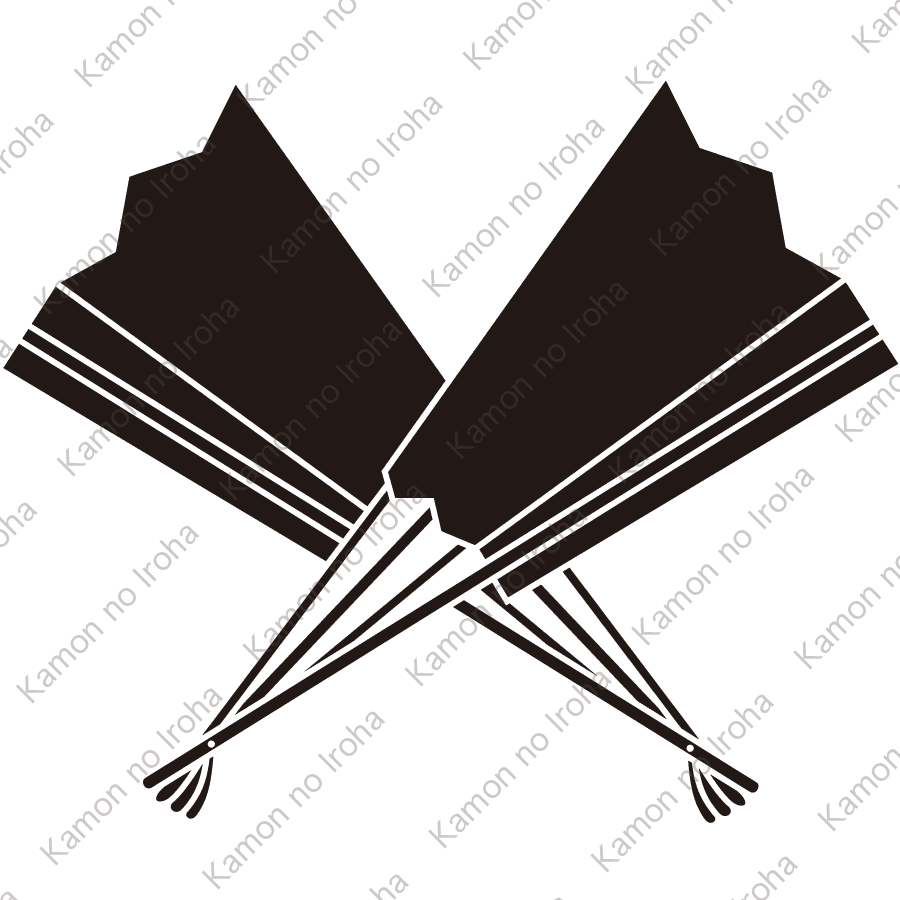 半開き違い扇紋